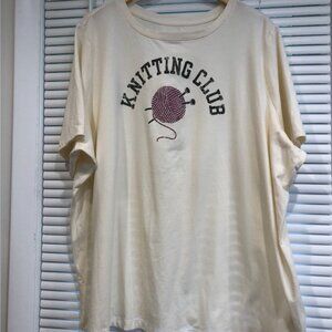 Knitting Club Oversized T-Shirt Size 3X.